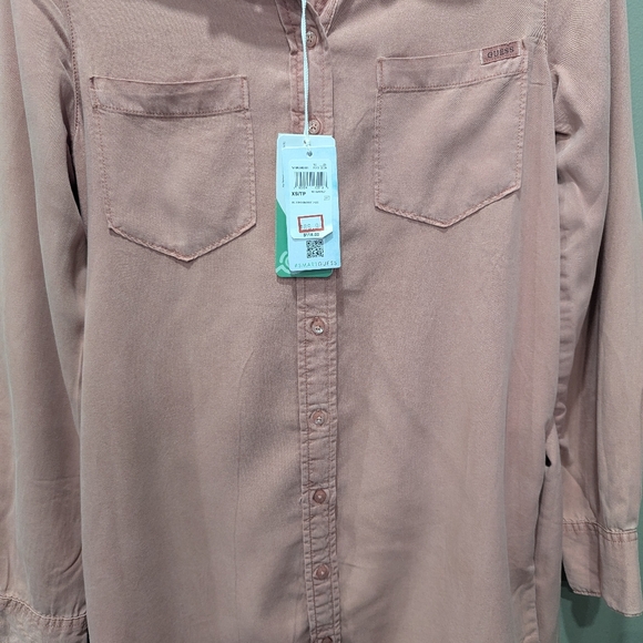 Guess Pink Button-Up Shirt Dress - Picture 5 of 9